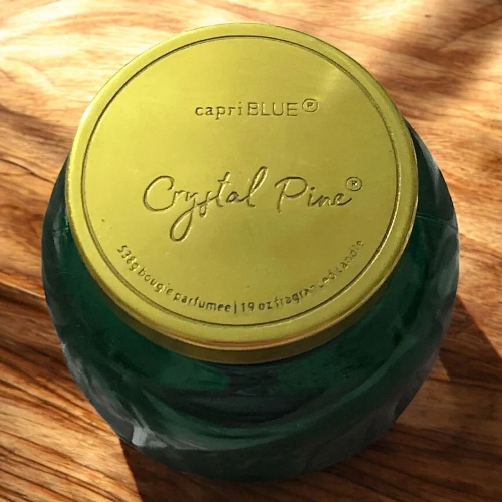 NWT Carpi Blue Crystal Pine Green Signature Candle 19oz
